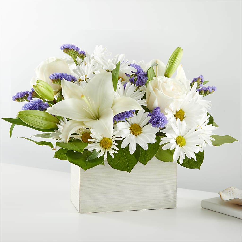 Beyond Blue Box Bouquet – Watsons Florist, Sullivan MO