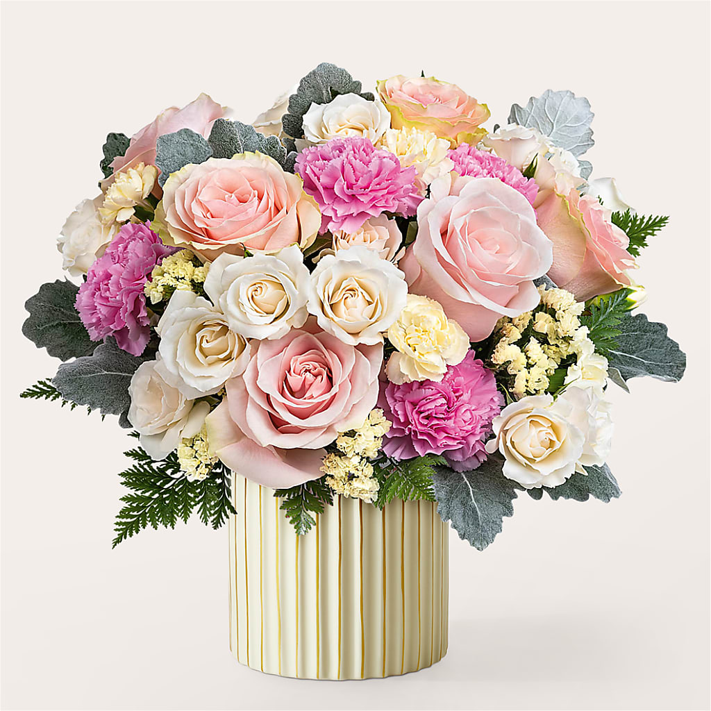 Blissful Moments Bouquet with Ivory Vase – Watsons Florist, Sullivan MO