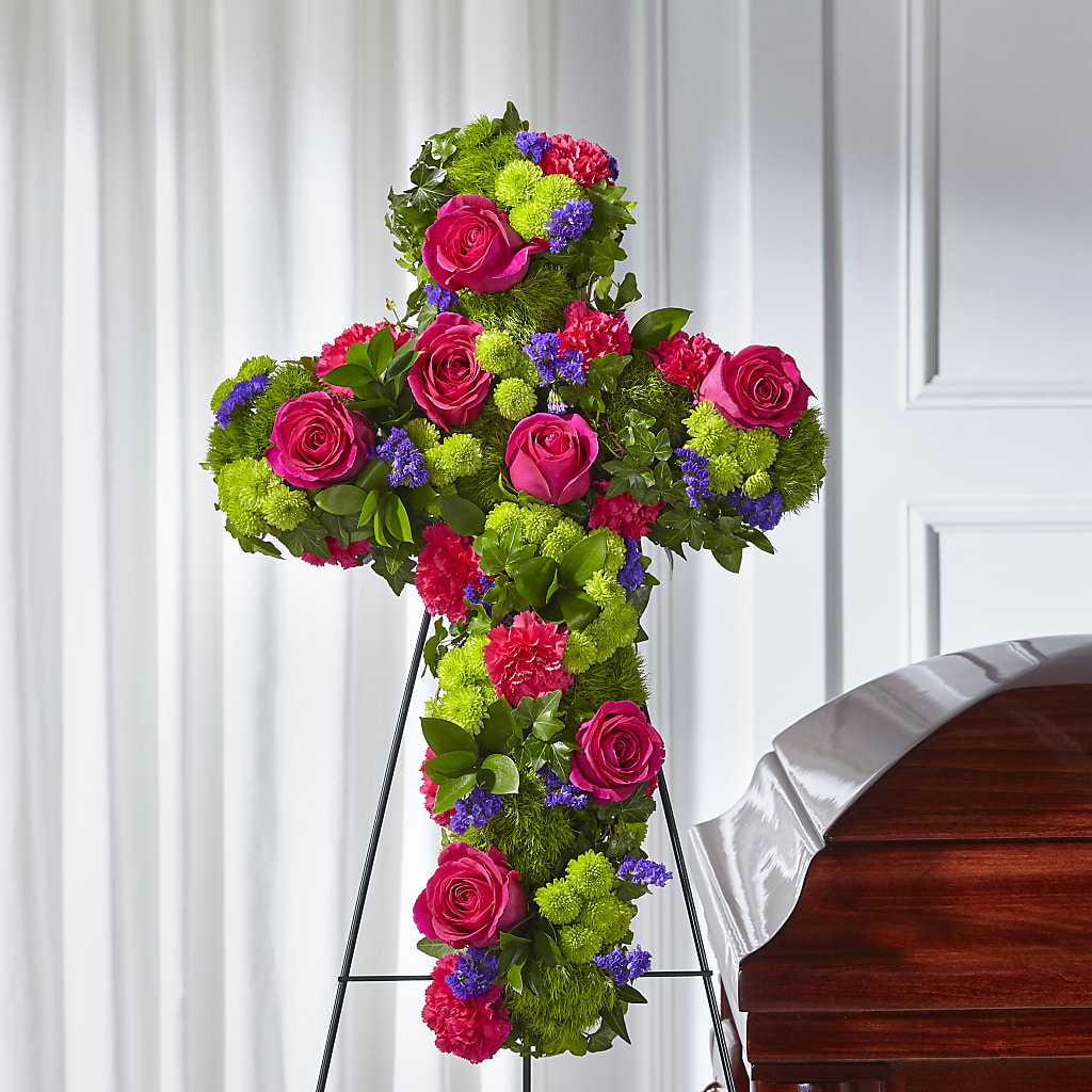 Tribute Rose Floral Cross – Watsons Florist, Sullivan MO