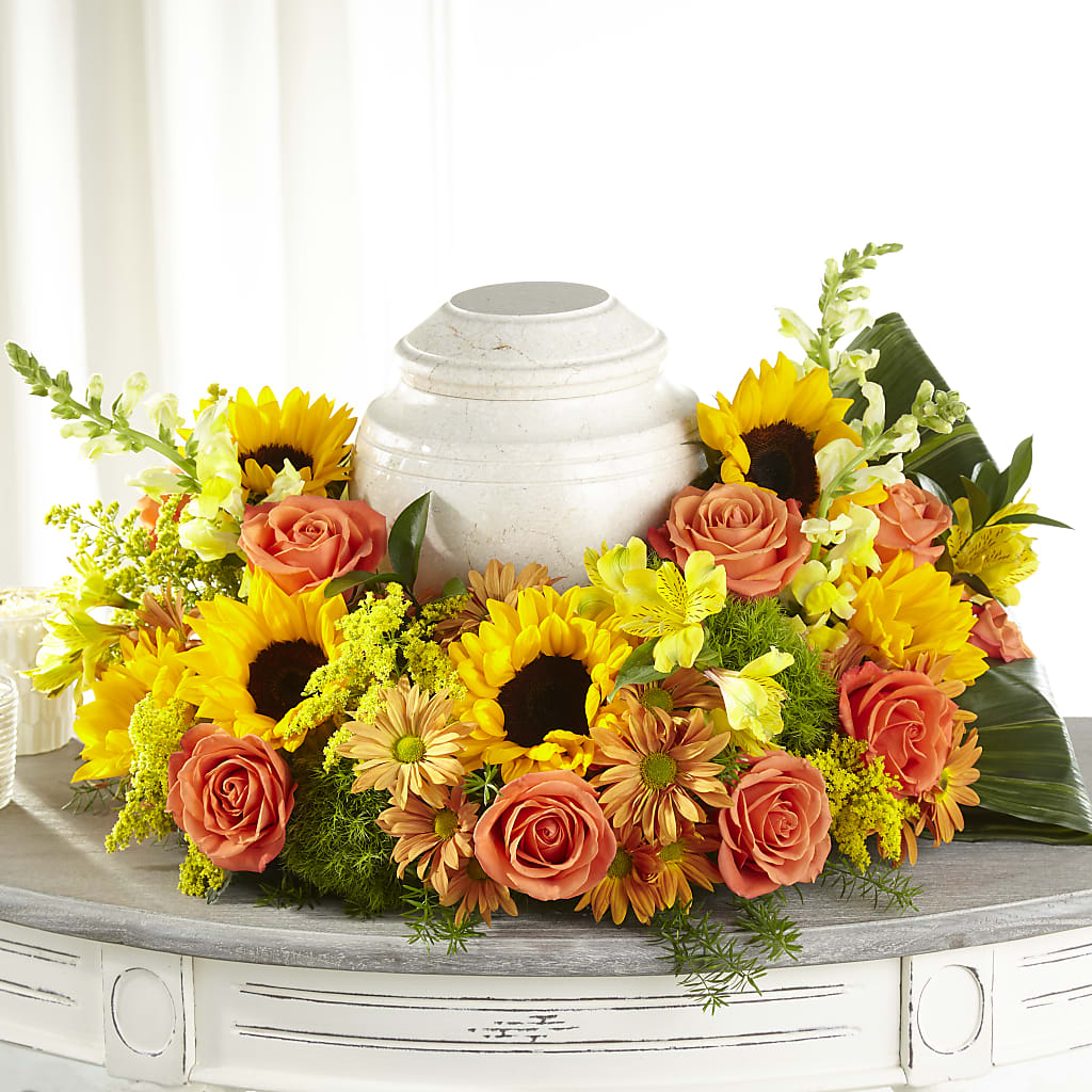Faithful Sunflower Cremation Adornment – Watsons Florist, Sullivan MO