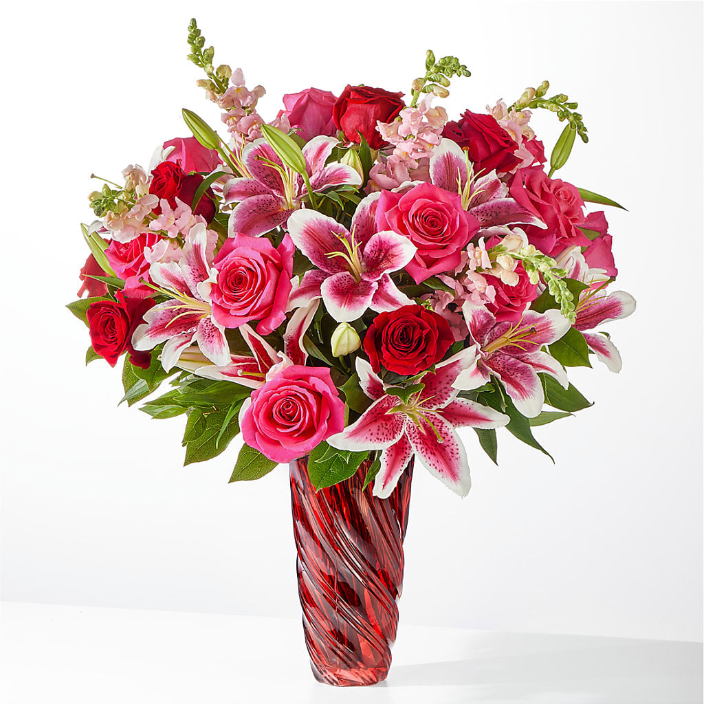 Always You Bouquet with Luxe Swirl Vase – Watsons Florist, Sullivan MO