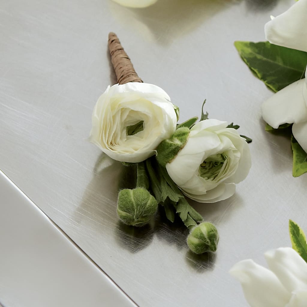 White Ranunculus Boutonniere – Watsons Florist, Sullivan MO