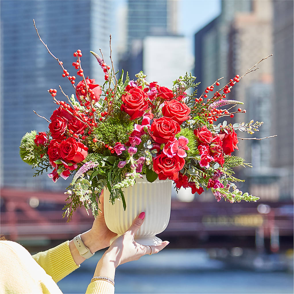 Big Red Bow Bouquet –  Watsons Florist, Sullivan MO