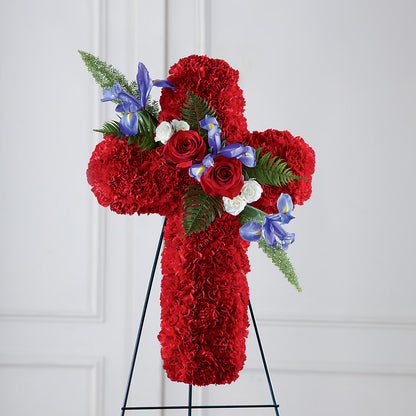 Faithful Hero Floral Cross –  Watsons Florist, Sullivan MO