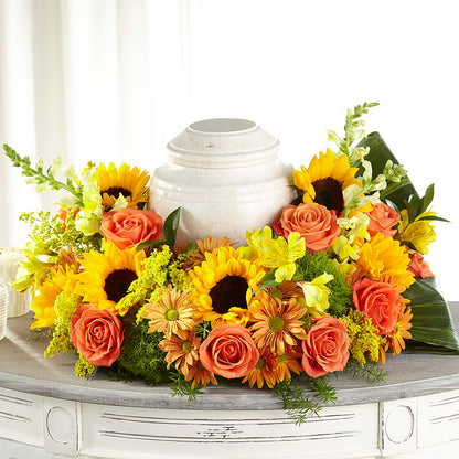 Faithful Sunflower Cremation Adornment –  Watsons Florist, Sullivan MO