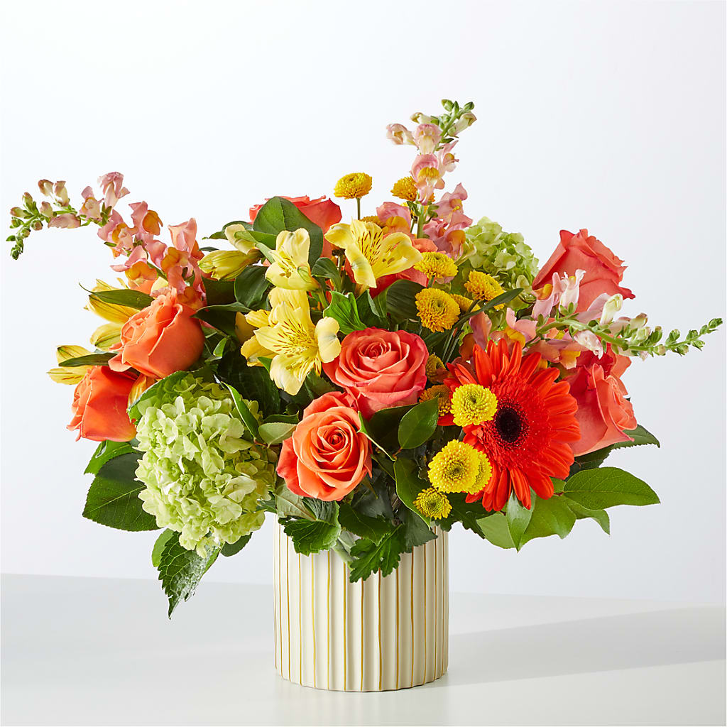 Autumn Sunshine Bouquet with Ivory Vase –  Watsons Florist, Sullivan MO
