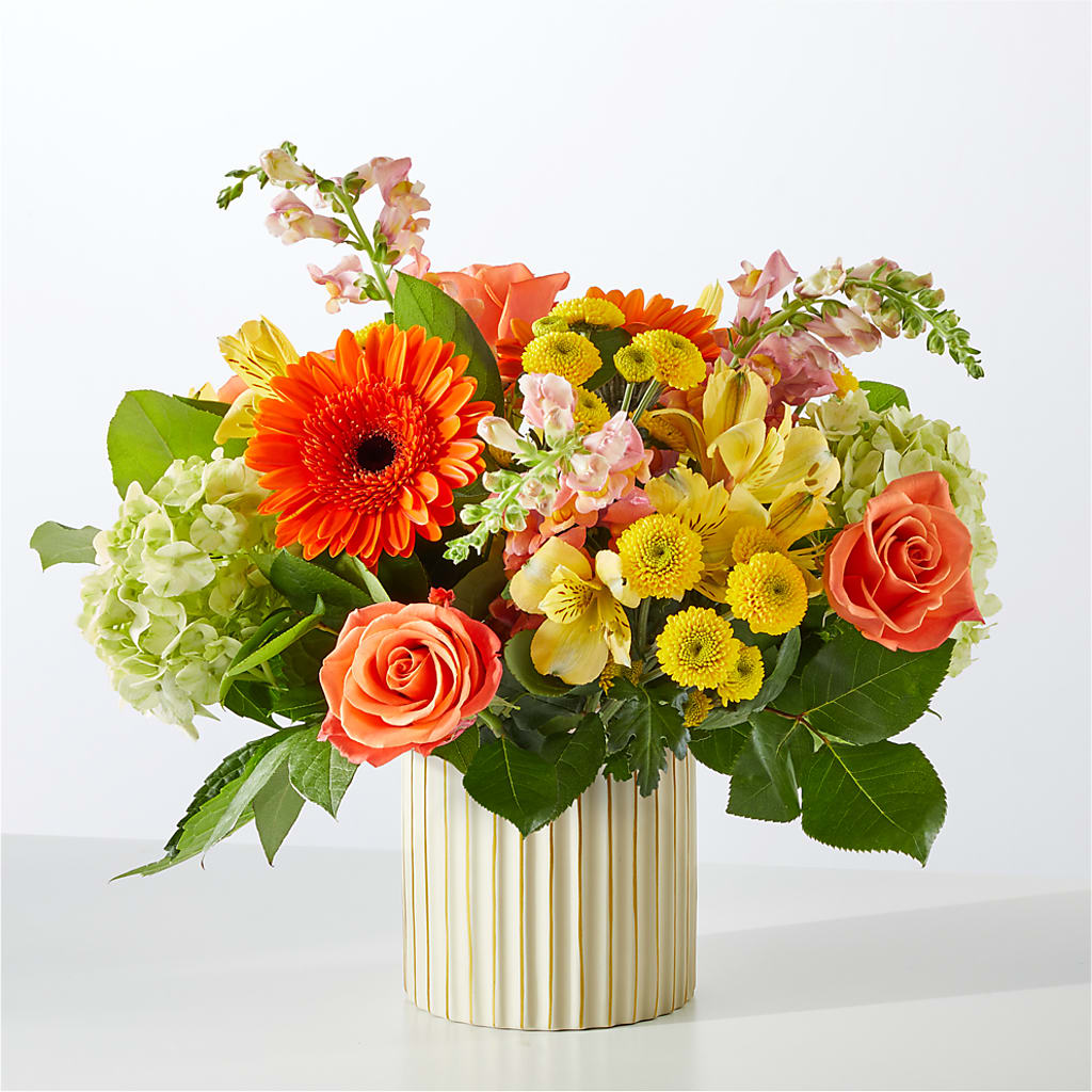 Autumn Sunshine Bouquet with Ivory Vase –  Watsons Florist, Sullivan MO