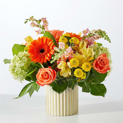 Autumn Sunshine Bouquet with Ivory Vase –  Watsons Florist, Sullivan MO