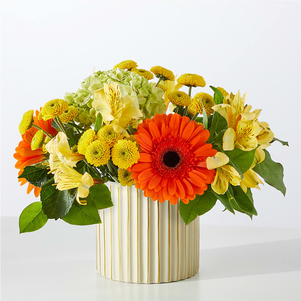 Autumn Sunshine Bouquet with Ivory Vase –  Watsons Florist, Sullivan MO