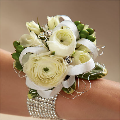 White Wedding Corsage –  Watsons Florist, Sullivan MO
